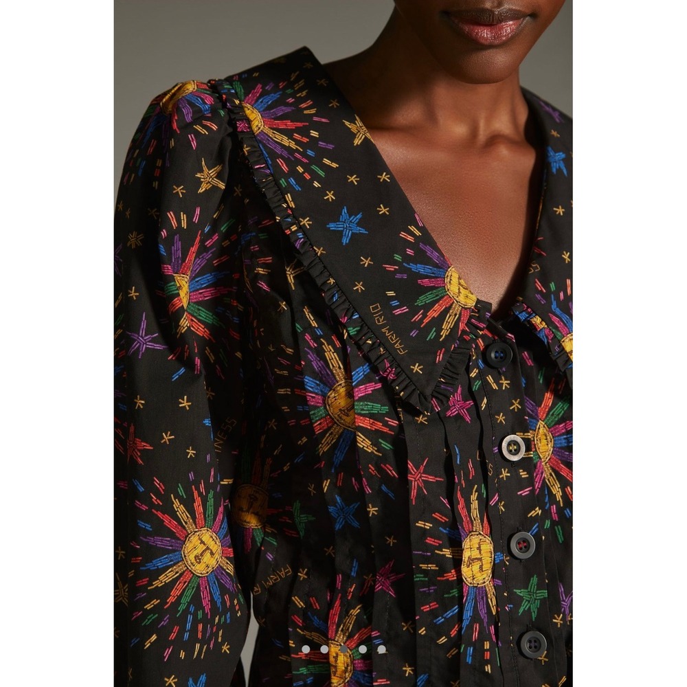 NWT Farm Rio Rainbow Suns Blouse Size Small - Picture 3 of 15